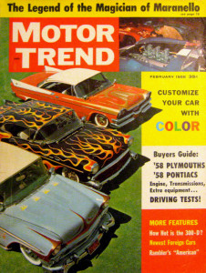 MOTOR TREND 1958 FEB - FERRARI, 300D, BELVEDERE